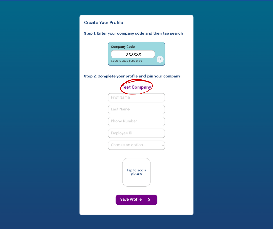 Create employee step 2 Step 2 of create employee profile